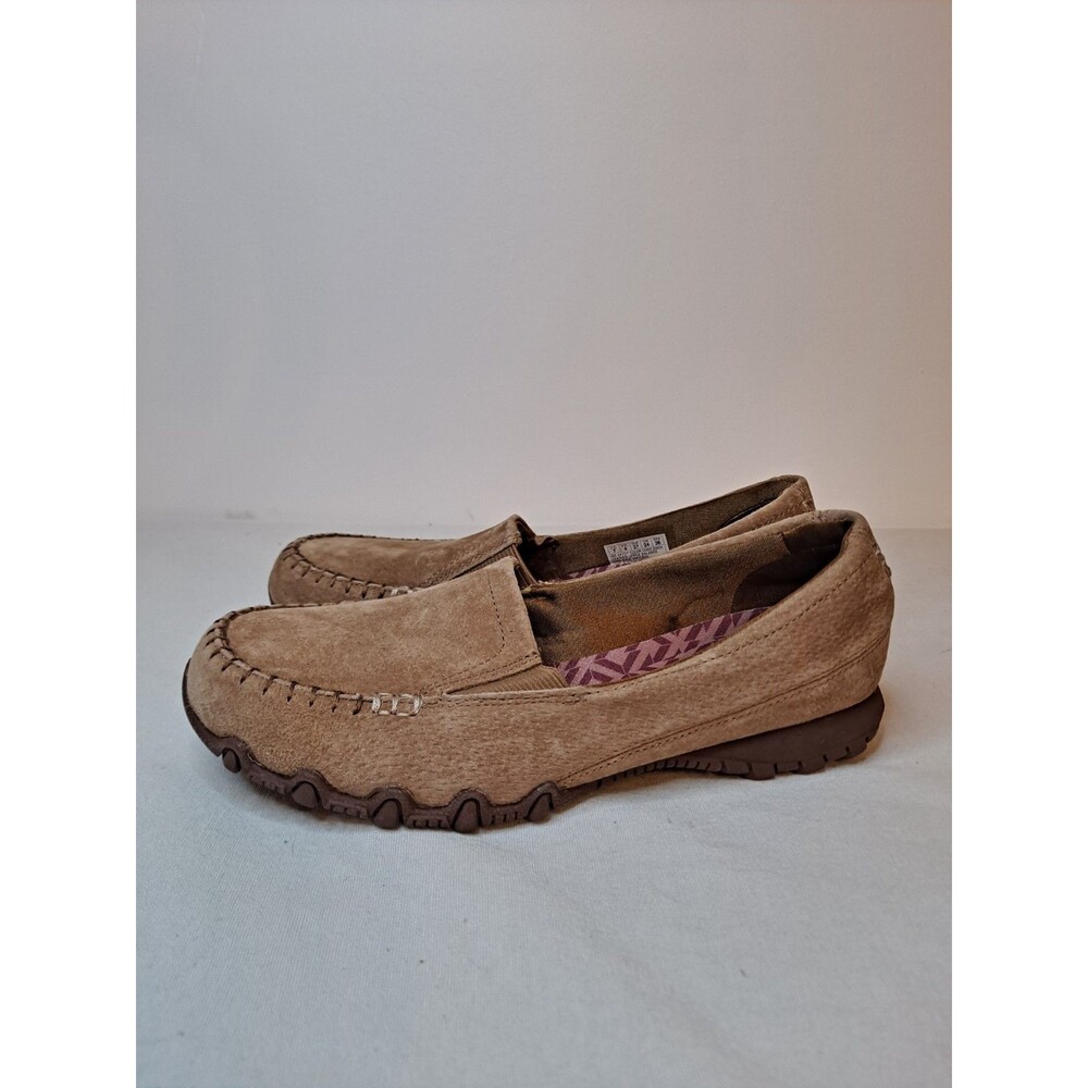 Skechers Women's Relaxed Fit Bikers Loafers Size 7 Brown Suede Moccasin